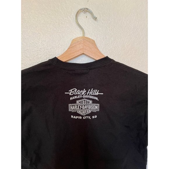 Black T-Shirt Sleeve Harley Davidson Short Womens Size Medium Harley-Davidson Wo - Picture 5 of 5